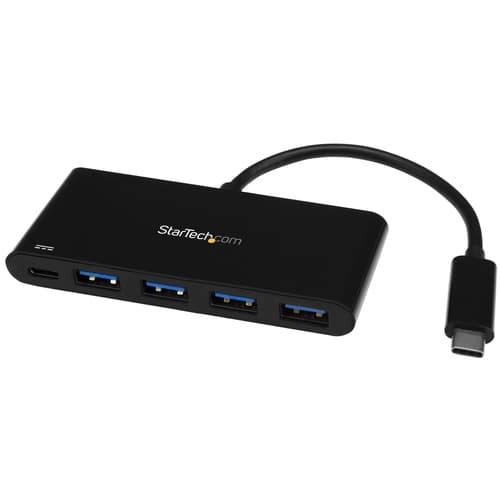 StarTech.com 4 Port USB C Hub with 4 USB Type-A Ports (USB 3.0 SuperSpeed 5Gbps), 60W Power Delivery Passthrough Charging, USB 3.1 Gen 1/USB 3.2 Gen 1 Laptop Hub Adapter, MacBook, Dell - Windows/macOS/Linux (HB30C4AFPD) - Hub - 4 x SuperSpeed USB 3.0 - desktop