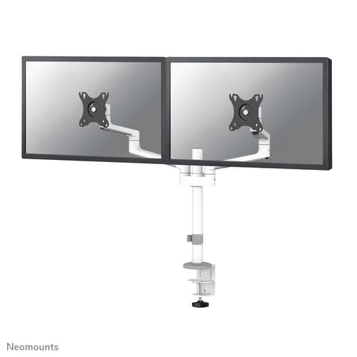 Neomounts DS60-425WH2 - Mounting kit (articulating arm) - full-motion - for 2 monitors - steel - white - screen size: 17"-27" - desk-mountable
