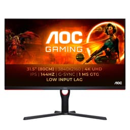 AOC Gaming U32G3X/BK - LED monitor - gaming - 32" (31.5" viewable) - 3840 x 2160 4K UHD (2160p) @ 144 Hz - IPS - 1000:1 - 1 ms - 2xHDMI, 2xDisplayPort - speakers - black, red