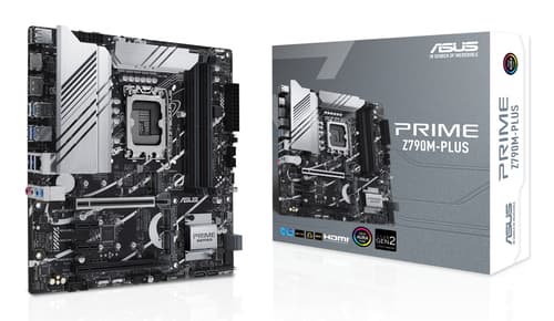 ASUS PRIME Z790M-PLUS - Motherboard - micro ATX - LGA1700 Socket - Z790 Chipset - USB-C 3.2 Gen 2x2, USB-C 3.2 Gen 1, USB 3.2 Gen 2, USB 3.2 Gen 1 - Gigabit LAN - onboard graphics (CPU required) - HD Audio (8-channel)