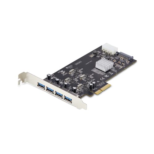 StarTech.com 4-Port USB-A PCIe Card, USB 3.2 5Gbps, 4x USB Controllers - USB adapter - PCIe 2.0 x4 - USB 3.2 Gen 1 x 4 - black - for P/N: FCREADMICRO3V2, USB315AC1M, USB3S2SAT3CB
