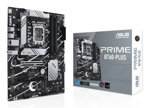 ASUS PRIME B760-PLUS - Motherboard - ATX - LGA1700 Socket - B760 Chipset - USB-C 3.2 Gen 2x2, USB-C 3.2 Gen 1, USB 3.2 Gen 2, USB 3.2 Gen 1, USB4 - 2.5 Gigabit LAN - onboard graphics (CPU required) - HD Audio (8-channel)