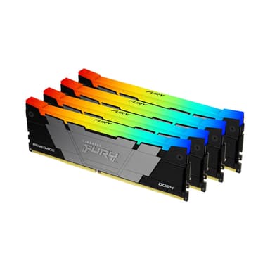 Kingston FURY Renegade RGB - DDR4 - kit - 128 GB: 4 x 32 GB - DIMM 288-pin - 3600 MT/s / PC4-28800 - CL18 - 1.2 V - unbuffered - non-ECC - black