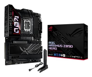 ASUS ROG MAXIMUS Z890 HERO - Motherboard - ATX - LGA1851 Socket - Z890 Chipset - USB4, USB 3.2 Gen 1, USB-C 3.2 Gen2, USB 3.2 Gen 2 - Wi-Fi 7, Bluetooth, 5 Gigabit Ethernet - onboard graphics (CPU required) - HD Audio (8-channel)