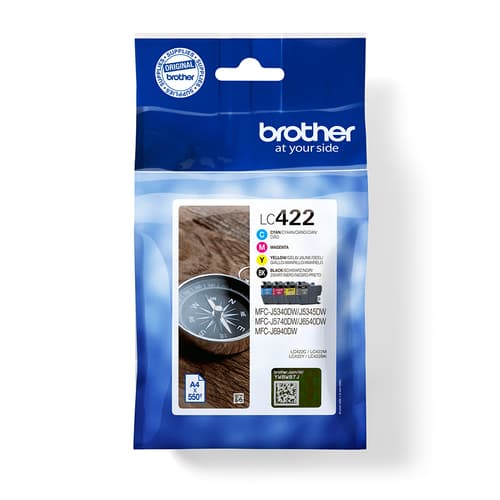 Brother LC422 Value Pack - 4-pack - black, cyan, magenta, yellow - original - ink cartridge - for Brother MFC-J5340DW, MFC-J5345DW, MFC-J5740DW, MFC-J6540DW, MFC-J6940DW