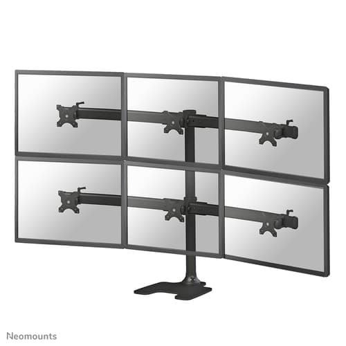Neomounts FPMA-D700DD6 - Stand - for 6 LCD displays - black - screen size: 10"-27" - desktop stand, desk-mountable
