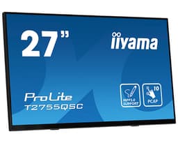 iiyama ProLite T2755QSC-B1 - LED monitor - 27" - touchscreen - 2560 x 1440 WQHD @ 75 Hz - IPS - 400 cd/m� - 1000:1 - 5 ms - HDMI, DisplayPort - speakers - matte black