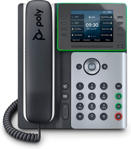 Poly Edge E350 - VoIP phone with caller ID/call waiting - 3-way call capability - SIP, SDP - midnight blue, white
