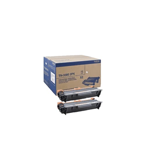 Brother TN3380 2PK - 2-pack - black - original - toner cartridge - for Brother DCP-8110, 8150, 8155, 8250, HL-5440, 5450, 5470, 6180, MFC-8510, 8520, 8710, 8950