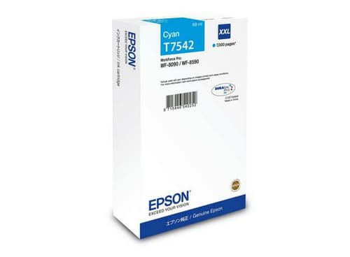 Epson T7542 - 69 ml - XXL size - cyan - original - ink cartridge - for WorkForce Pro WF-8090, WF-8590