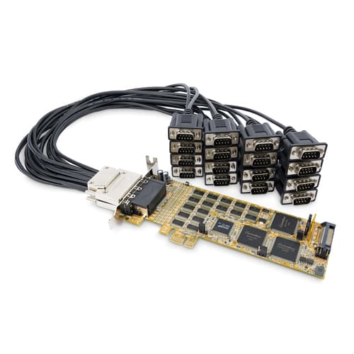 StarTech.com 16 Port PCI Express Serial Card - High-Speed PCIe Serial Card - Expansion module - PCIe 1.1 low profile - RS-232 x 2 - yellow
