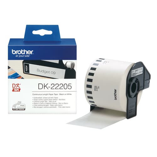 Brother DK-22205 - Black on white - Roll (6.2 cm x 30.5 m) thermal paper - for Brother QL-1050, 1060, 1110, 500, 550, 560, 570, 580, 600, 650, 700, 710, 720, 820