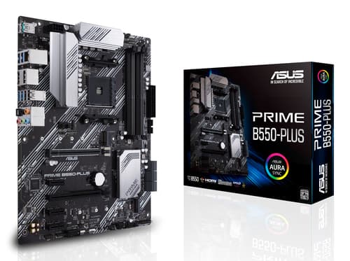 ASUS PRIME B550-PLUS - Motherboard - ATX - Socket AM4 - AMD B550 Chipset - USB-C Gen2, USB 3.2 Gen 1, USB 3.2 Gen 2 - Gigabit LAN - onboard graphics (CPU required) - HD Audio (8-channel)