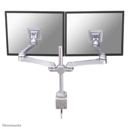 NewStar Full Motion Dual Desk Mount (clamp) for two 10-30" Monitor Screens, Height Adjustable - Silver - Desk mount for 2 LCD displays (adjustable arm) - silver - screen size: 10"-30"