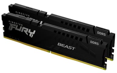 Kingston FURY Beast - DDR5 - kit - 16 GB: 2 x 8 GB - DIMM 288-pin - 5600 MT/s / PC5-44800 - CL36 - 1.25 V - unbuffered - on-die ECC - black