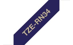 Brother TZe-RN34 - Gold on navy blue - Roll (1.2 cm x 4 m) 1 cassette(s) ribbon tape - for Brother PT-D600, H110, P-Touch PT-E310, P-Touch Cube PT-P300, P-Touch Embellish PT-D215