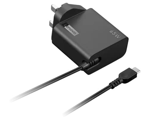Lenovo - USB-C power adapter - AC 100-240 V - 65 Watt - United Kingdom - black