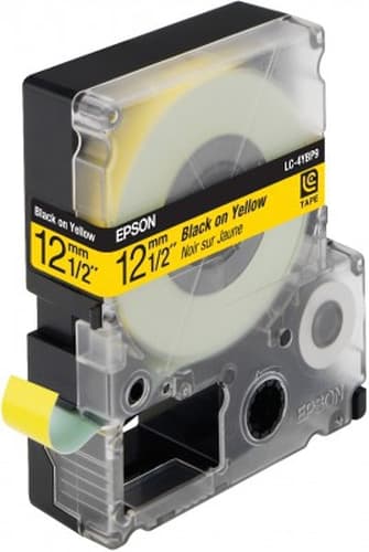 Epson LC-4YBP9 - Pastel black on yellow - Roll (1.2 cm x 9 m) 1 roll(s) tape reel labels - for LabelWorks LW-1000P, LW-300, LW-300L, LW-400, LW-400L, LW-400VP, LW-600P, LW-700, LW-900P