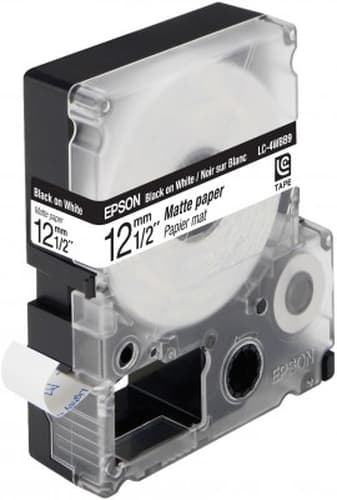 Epson LC-4WBB9 - Matte tape - black on white - Roll (1.2 cm x 9 m) 1 roll(s) - for LabelWorks LW-1000P, LW-300, LW-300L, LW-400, LW-400L, LW-400VP, LW-600P, LW-700, LW-900P