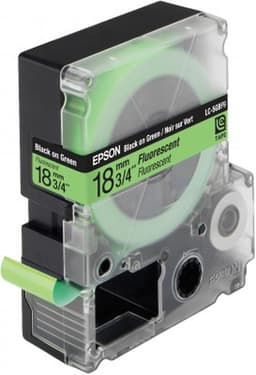 Epson LC-5GBF9 - Fluorescent tape - black on green - Roll (1.8 cm x 9 m) 1 roll(s) - for LabelWorks LW-1000P, LW-400, LW-400L, LW-400VP, LW-600P, LW-700, LW-900P