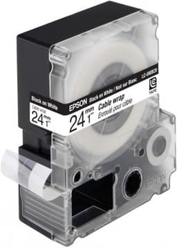 Epson LC-6WBC9 - Tape reel labels - black on white - Roll (2.4 cm x 9 m) 1 roll(s) - for LabelWorks LW-1000P, LW-600P, LW-700, LW-900P