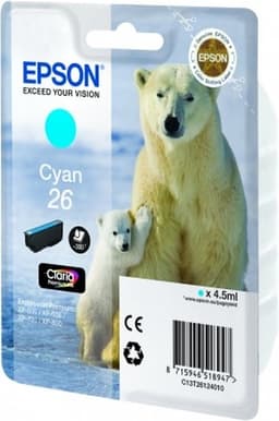Epson 26 - 4.5 ml - cyan - original - ink cartridge - for Expression Premium XP-510, 520, 600, 605, 610, 615, 620, 625, 700, 710, 720, 800, 810, 820