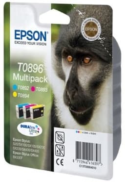 Epson Multipack T0896 - Print cartridge - 1 x yellow, cyan, magenta - blister with RF alarm