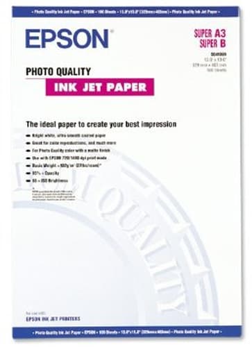 Epson Media, Media, Sheet paper, Photo Quality Ink Jet Paper, Graphic Arts - Graphic and Signage Paper, A3+, 102 g/m2, 100 Sheets