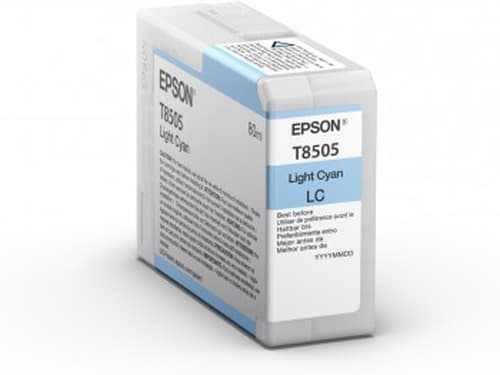 Epson Ink Cartridges, Ultrachrome HD, T8505, Singlepack, 1 x 80.0 ml Light Cyan