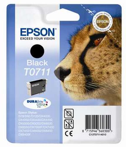 Epson T0711 - Print cartridge - 1 x black - blister with RF alarm