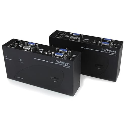 StarTech.com 650 ft/200m USB 2.0 Dual VGA KVM Console Extender over Cat5 UTP -for Dual VGA, USB-enabled PC or KVM Switch - Upto 1920x1200 (SV565DUTPU) - KVM extender - over CAT 5 - up to 200 m - for P/N: SVA12M2NEUA, SVA12M5NA