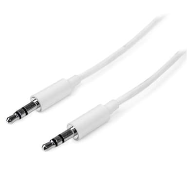 StarTech.com 3m White Slim 3.5mm Stereo Audio Cable - 3.5mm Audio Aux Stereo - Male to Male Headphone Cable - 2x 3.5mm Mini Jack (M) White (MU3MMMSWH) - Audio cable - mini-phone stereo 3.5 mm male to mini-phone stereo 3.5 mm male - 3 m - white - for P/N: PEXSOUND7CH