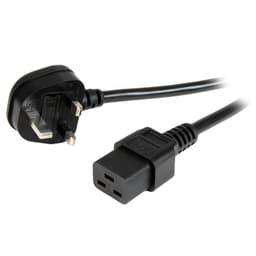 StarTech.com 6ft (2m) UK Computer Power Cable, 16AWG, BS 1363 to C19 Power Cord, 13A 250V, Black Replacement AC Power Cord, TV/Monitor Power Cable, BS 1363 to IEC 60320 C19 - For PC & Network Equipment - Power cable - IEC 60320 C19 to BS 1363 (M) - 2 m - black