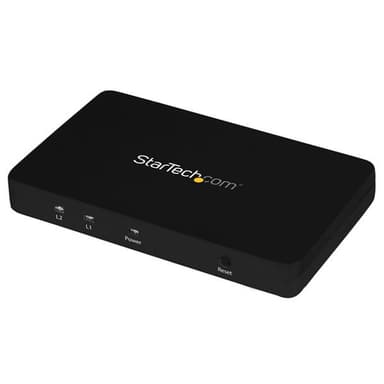 StarTech.com HDMI Splitter 1 In 2 Out - 4k 30Hz - 2 Port - Aluminum - HDMI Multi Port - HDMI Audio Splitter (ST122HD4K) - Video/audio switch - 2 x HDMI - desktop - for P/N: SVA5H2NEUA