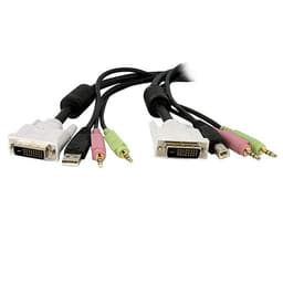 StarTech.com 10 ft / 3m 4-in-1 USB Dual Link DVI-D KVM Switch Cable w/ Audio & Microphone (DVID4N1USB10) - Keyboard / mouse / video / audio cable - USB, mini-phone stereo 3.5 mm, DVI-D (M) to mini-phone stereo 3.5 mm, USB Type B, DVI-D (M) - 3 m - black - for P/N: RKCOND17HD, SV231DVIUAHR, SV231QDVIUA, SV231TDVIUA, SV431DL2DU3A, SV431TDVIUA
