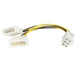 StarTech.com 6in LP4 to 6 Pin PCI Express Video Card Power Cable Adapter - Power adapter - 4 pin internal power (M) to 6 pin PCIe power (M) - 6 in - LP4PCIEXADAP - Power adapter - 4 PIN internal power (M) to 6 pin PCIe power (M) - 15.2 cm - for P/N: ATX2POWER430, ATX2POWER530, RMC4450, ATX2POW500HS, ATX2POW450HS, ATX2POW400HS