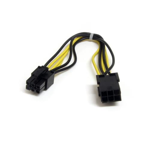 StarTech.com 8in 6 pin PCI Express Power Extension Cable - Power extension cable - 6 pin PCIe power (M) to 6 pin PCIe power (F) - 7.9 in - black - PCIEPOWEXT - Power extension cable - 6 pin PCIe power (M) to 6 pin PCIe power (F) - 20 cm - black
