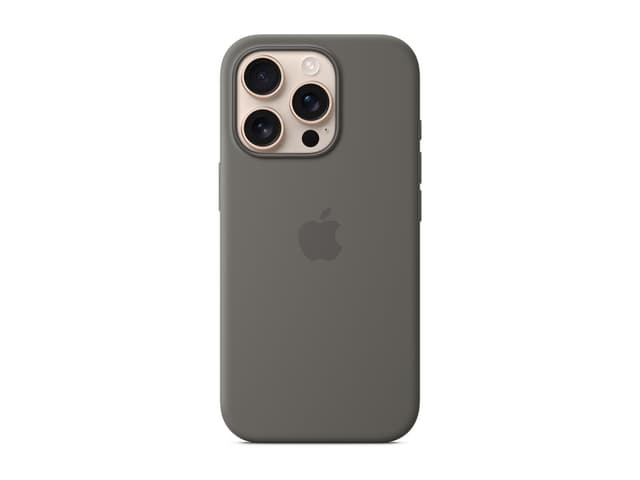 Apple - Back cover for mobile phone - MagSafe compatibility - silicone - stone grey - for iPhone 16 Pro