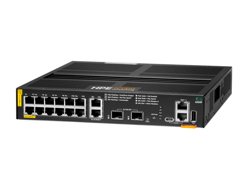 HPE Aruba 6200F 12G Class4 PoE 2G/2SFP+ 139W Switch