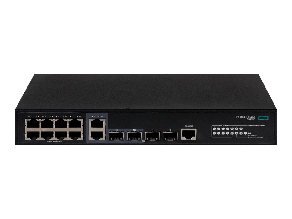 HPE FlexNetwork 5140 8G 2SFP 2XGT Combo EI - switch - 12 ports - smart - rack-mountable