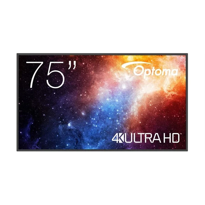 Optoma N3751K Digital signage flat panel 190.5 cm (75) LED Wi-Fi 450 cd/m² 4K Ultra HD Black Android 11 24/7" — image 1