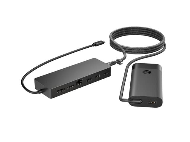 HP Universal - Docking station - USB-C - HDMI, DP - 10Mb LAN - with Laptop Charger - United Kingdom