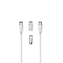 Hama Antenna Connection Kit, Antenna Cable, 5m, 2 Coax Adapters, 3 Part, White