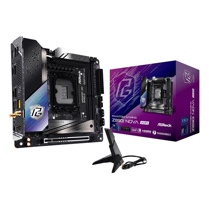 Asrock Phantom Gaming Z890I Nova WiFi, Intel, LGA 1851 (Socket V1), Intel Core Ultra (Series 2), LGA 1851, DDR5-SDRAM, 128 GB — image 1