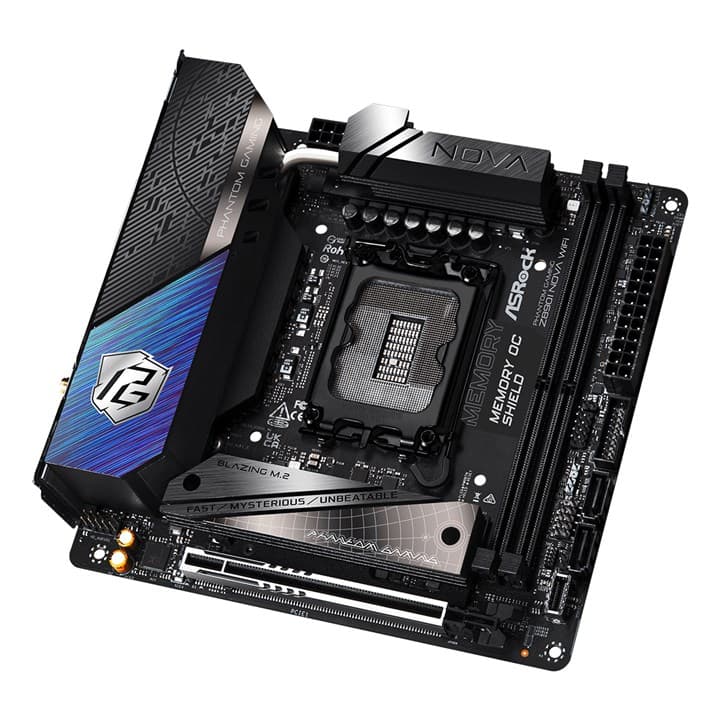 Asrock Phantom Gaming Z890I Nova WiFi, Intel, LGA 1851 (Socket V1), Intel Core Ultra (Series 2), LGA 1851, DDR5-SDRAM, 128 GB